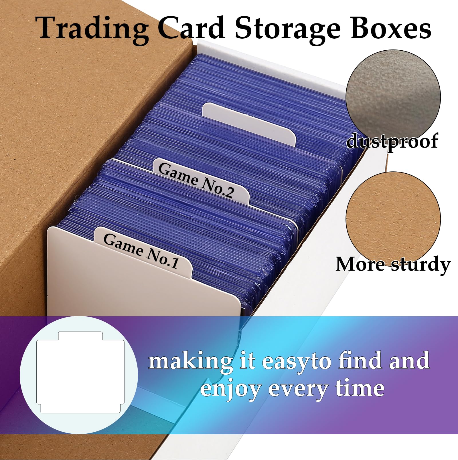 4 Pack Trading Card Storage Box,3200 Count Bulk Box Card Toploader Storage