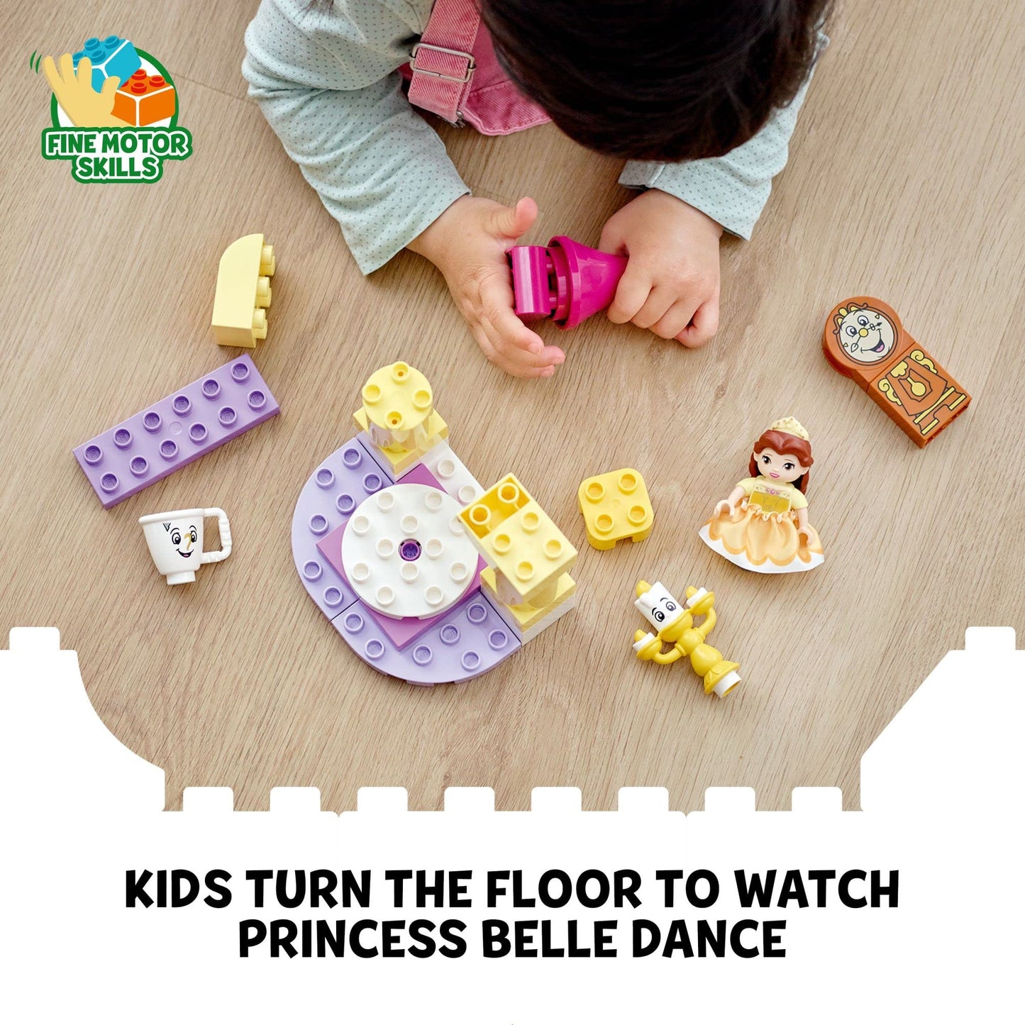 LEGO DUPLO Disney Princess Belle's Ballroom Castle 10960, Beauty and The Beast Building Toy with Princess Belle Mini Doll, Disney Pretend Play Set