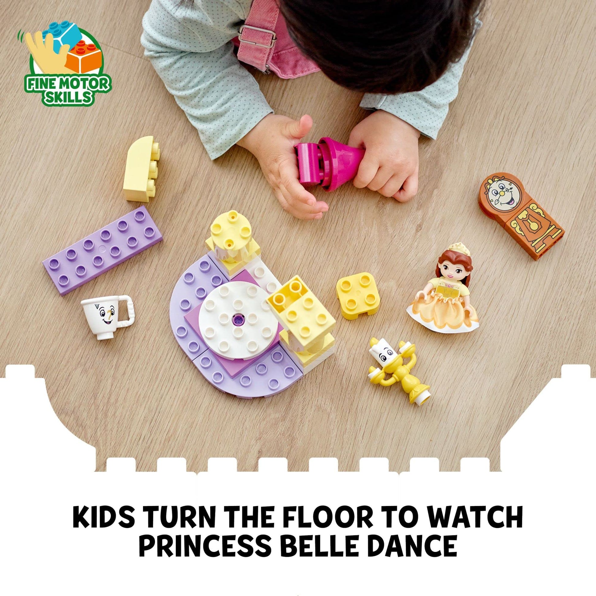 LEGO DUPLO Disney Princess Belle's Ballroom Castle 10960, Beauty and The Beast Building Toy with Princess Belle Mini Doll, Disney Pretend Play Set
