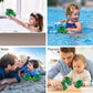 DolliBu Train Buddy Squirter Bath Toy - Floating Rubber Green Bath Time Toy Train for Toddlers, Fun Bath Toys for Bathtub, Pool, and Beach, Toddler