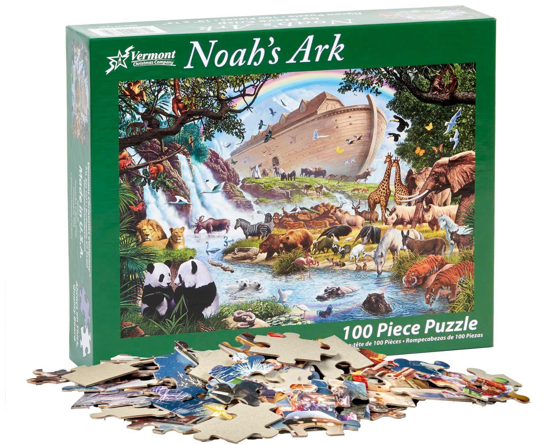 Vermont Christmas Company Noah's Ark Jigsaw Puzzle 100 Piece, Large Pieces Perfect for Kids and Seniors