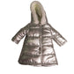 American Fashion World Mettalic Silver Puffer Coat for 18in Doll