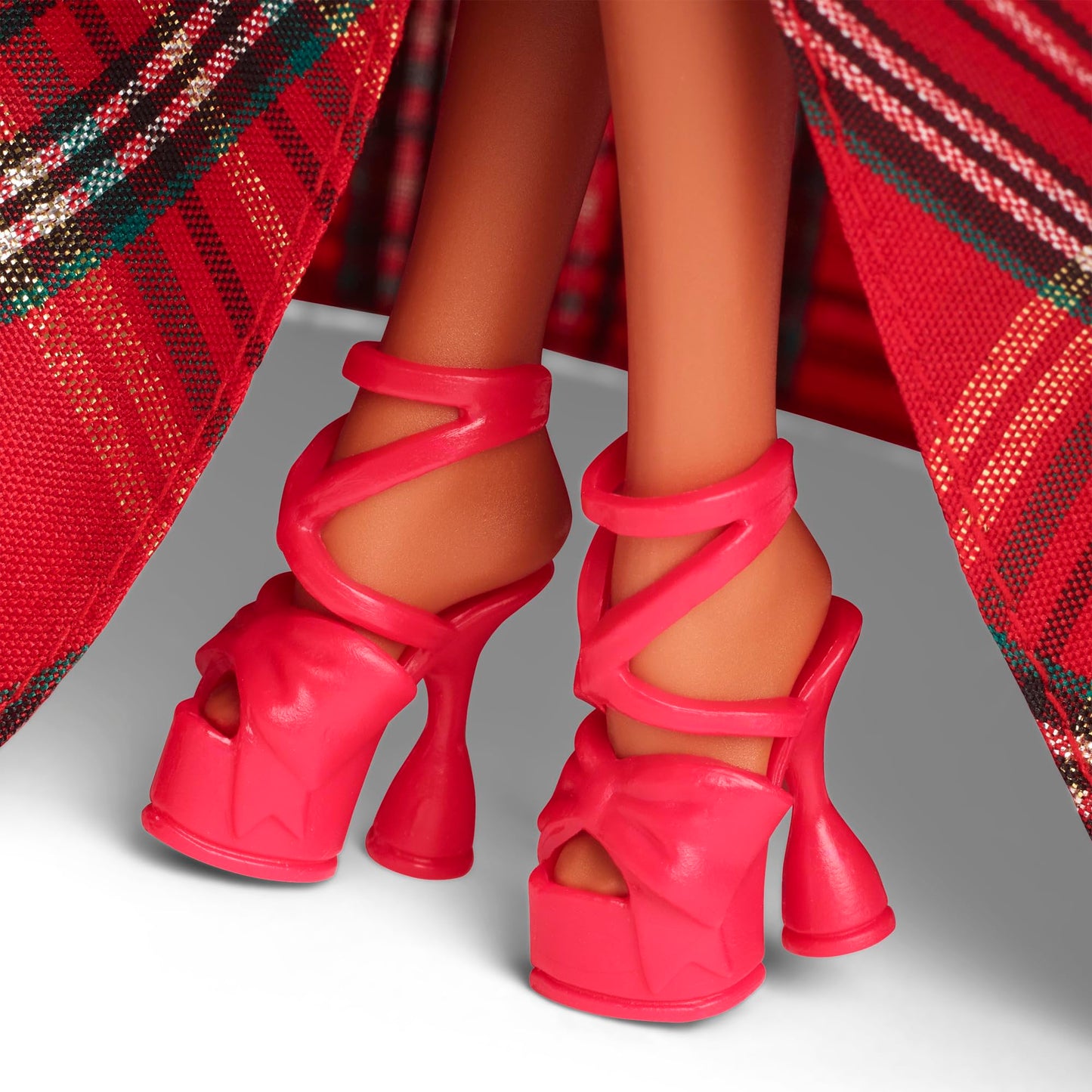 Barbie Signature 2024 Holiday Doll with Light Brown Hair in Plaid Gown, Collectible Toy in Displayable Packaging