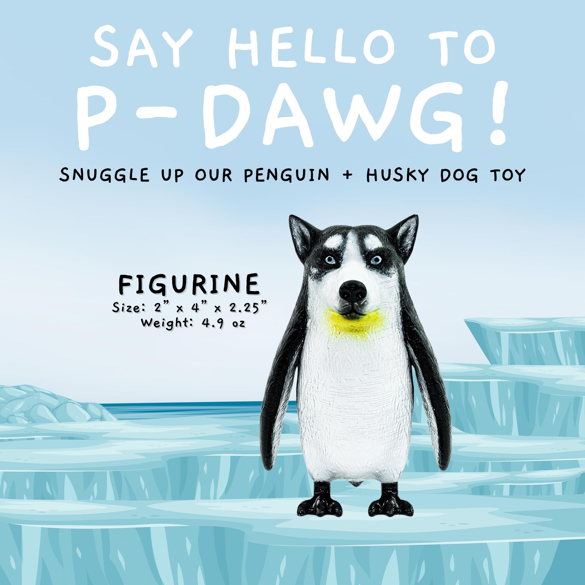 Randimals Penguin & Husky Dog Hybrid Realistic Animal Toys - Unique Mix of Safari Toys & Farm Animals Small Figurines - P-Dawg Mini Figures for Kids