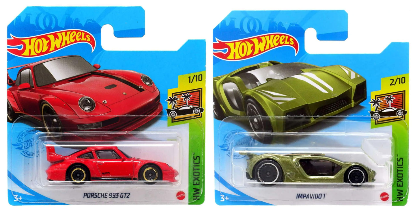 Hot Wheels 2021 Exotics Complete Set of 10 Diecast Vehicles 1/10 Thru 10/10 (Short Card Version)