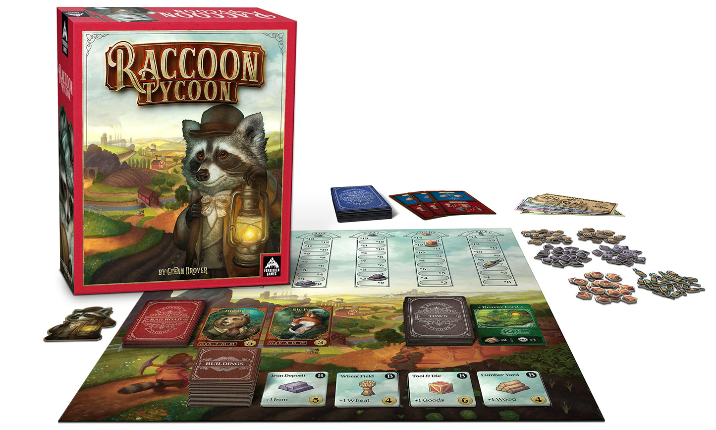 Raccoon Tycoon - Gateway Strategy Board Game for Adults and Family | Fast, Fun, Economic and Set-Collecting Competitive Game | 2-5 Players | Ages 8