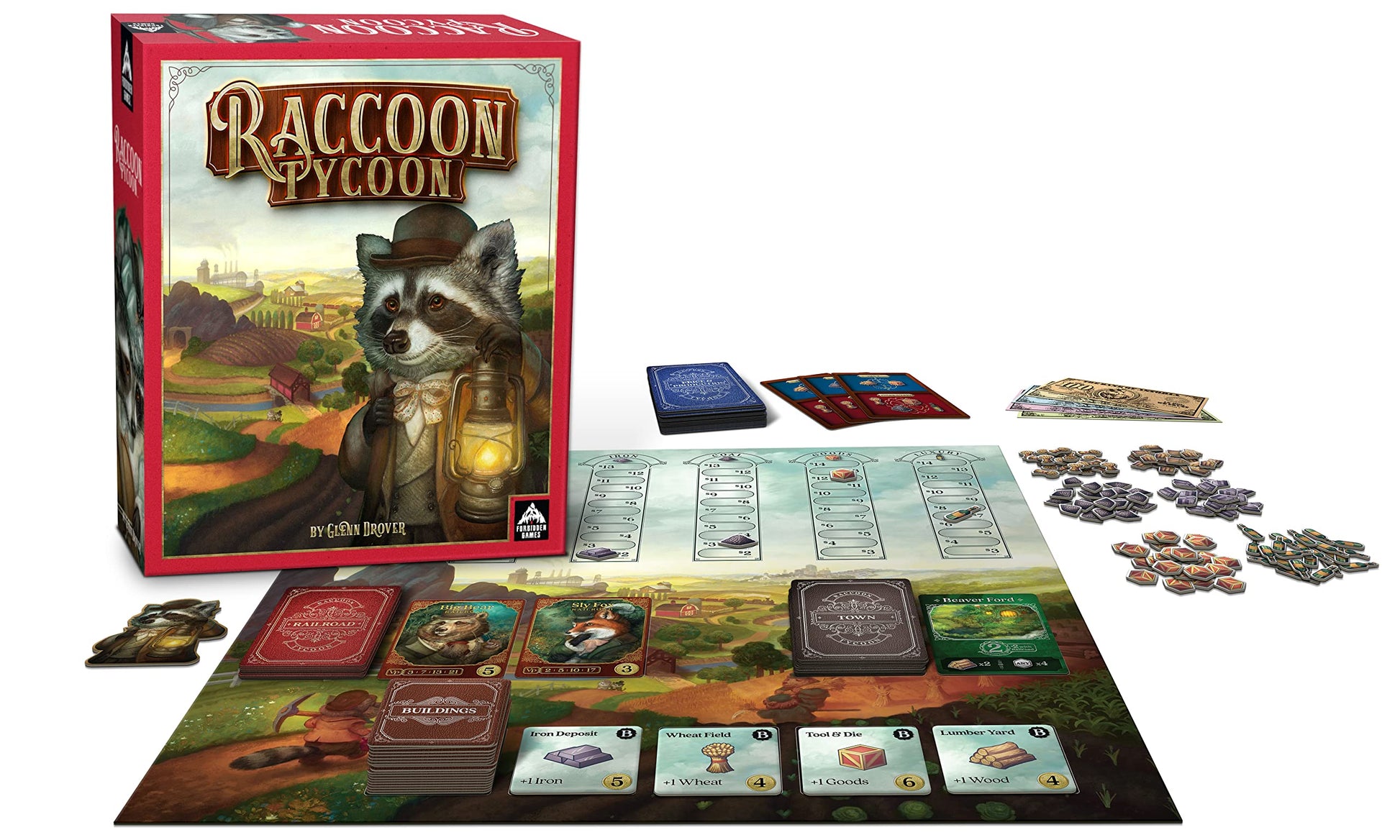Raccoon Tycoon - Gateway Strategy Board Game for Adults and Family | Fast, Fun, Economic and Set-Collecting Competitive Game | 2-5 Players | Ages 8