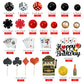 35 PCS Casino Cake Toppers Mini Slot Machine Poker Chips Dice for Las Vegas Scene Birthday Decorations (casino 2)