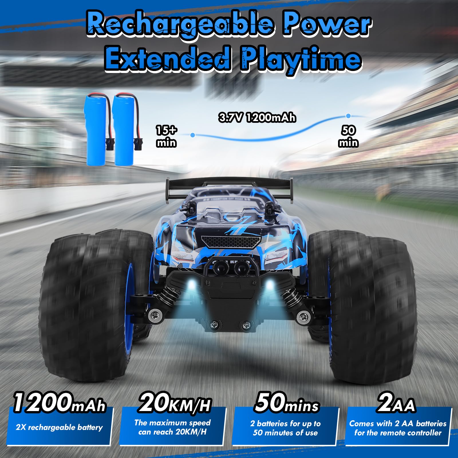 BIFYTON Remote Control Car, Rechargeable 1:18 Rc Cars, All-Terrain RC Truck