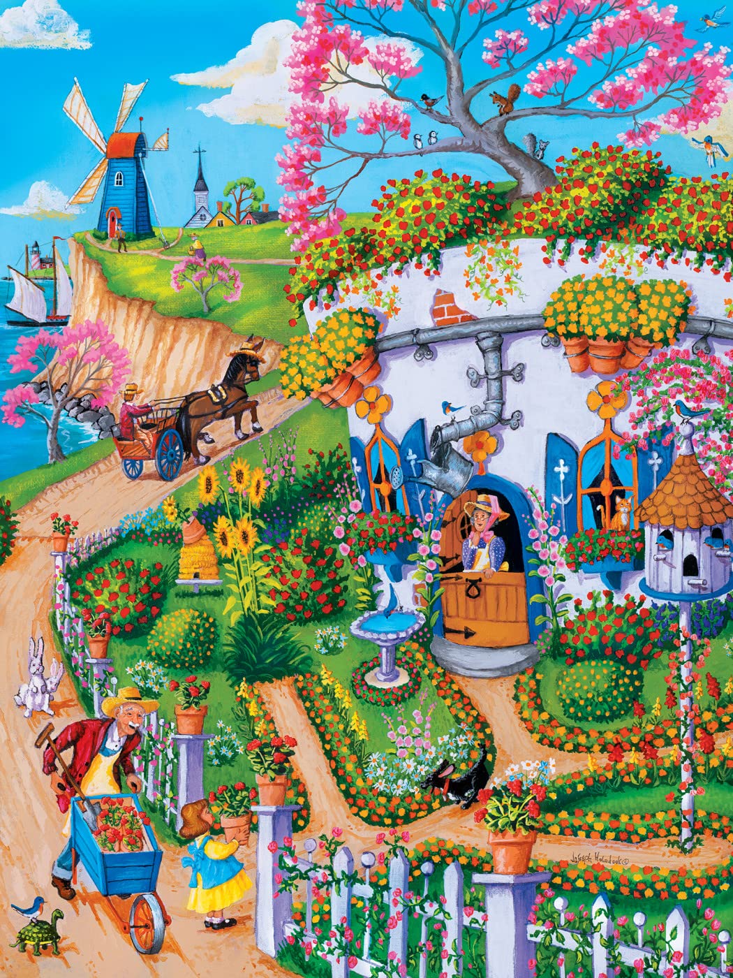 MasterPieces Town & Country - Ms. Potts Cottage 300pc Ezgrip Puzzle - Jigsaw Puzzle with Vibrant Artwork and Durable Pieces - Fun Family Activity