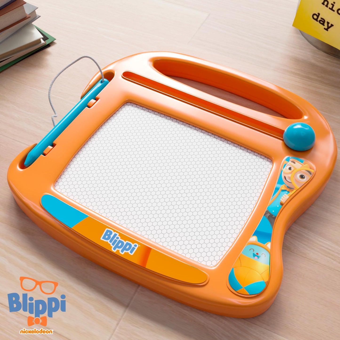 Lollipop Blippi Magnetic Travel Sketcher - A Portable Drawing Pad for Kids, Complete with Magnetic Pen and Eraser Knob Great Blippi Toys for Girls