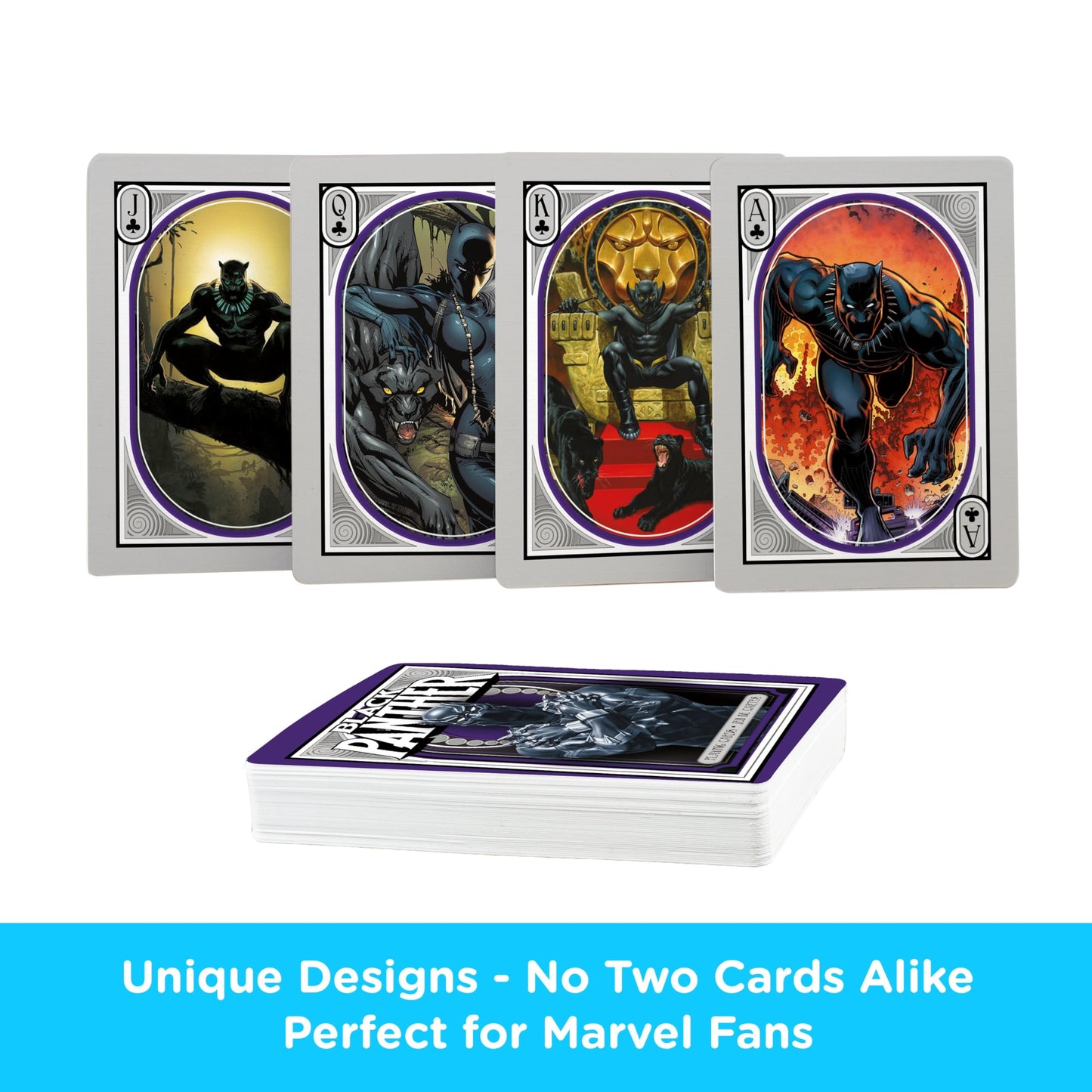 Aquarius Marvel Comics Black Panther Playing Cards - Black Panther Themed Deck of Cards for Your Favorite Card Games - Officially Licensed Merchandise
