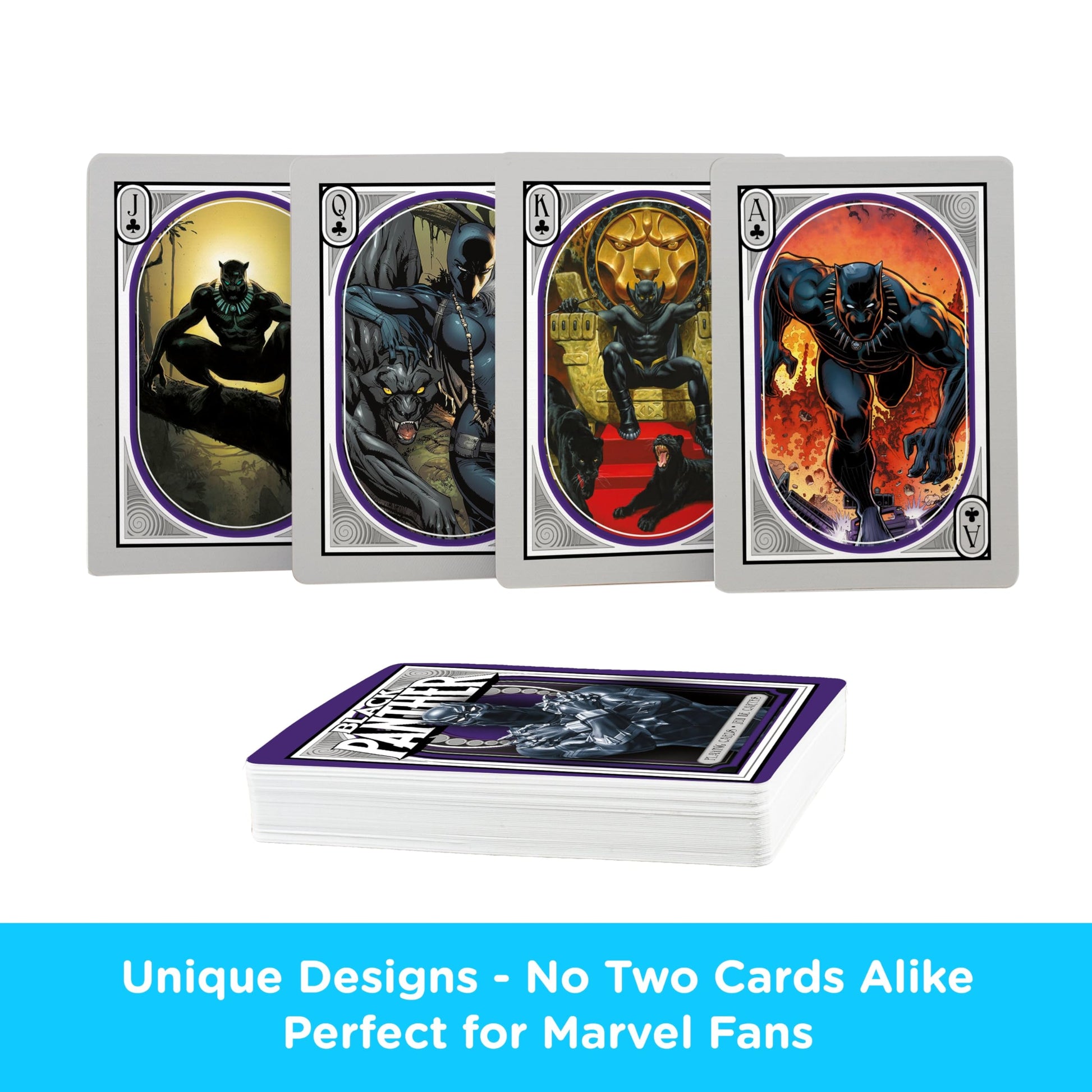 Aquarius Marvel Comics Black Panther Playing Cards - Black Panther Themed Deck of Cards for Your Favorite Card Games - Officially Licensed Merchandise