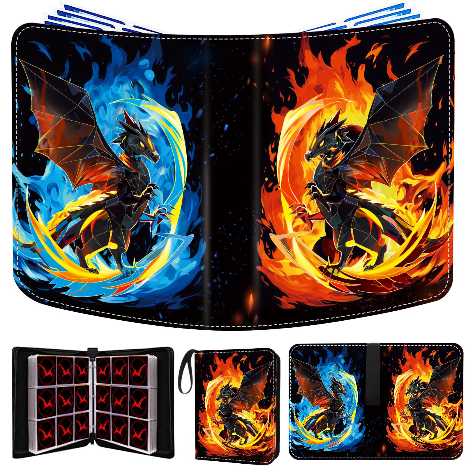 Card Binder For Trading Games, 9-Pockets 50 Sleeves Fits 900 Cards Holder (900)