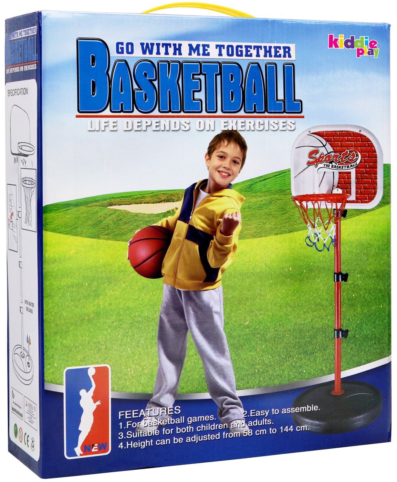 Kiddie Play Toddler Basketball Hoop for Kids Toy Set with 3 Balls