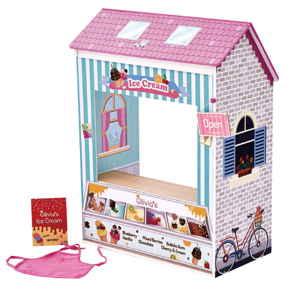 Olivia's Little World 18" Doll 4 Scenes Dollhouse with 7 Accessories | Convertible Wooden Play House | TD-12641C