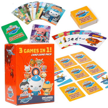 Mighty Mojo Octonauts Kids Classic Card Games - Memory Game, Go Fish & Old Maid Fun Family Game for Boys and Girls Party Toys Night - Three Total