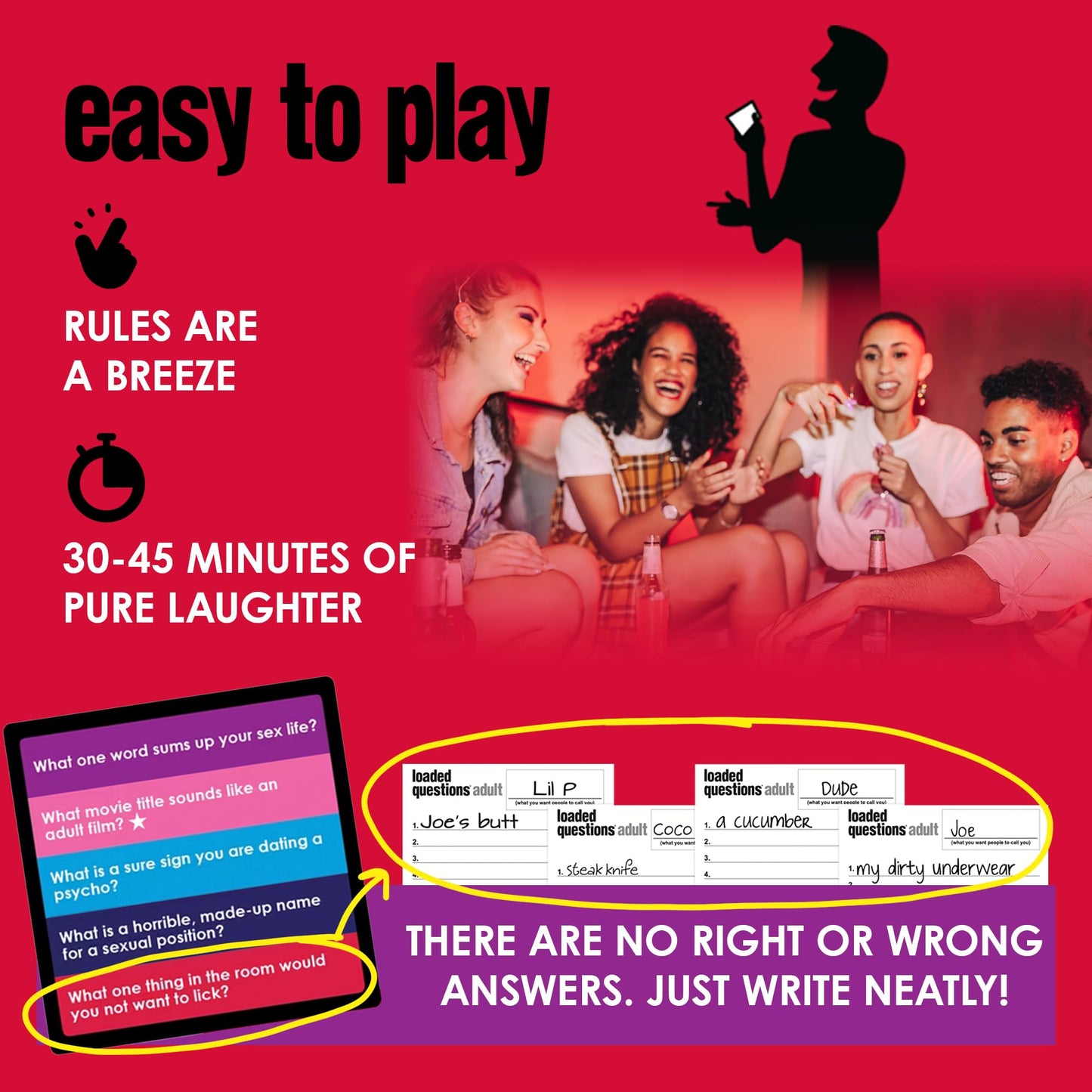LOADED QUESTIONS ADULT - A Hilarious "Who Said What?" Card Game