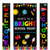 Back to School Decorations, First Day of School Decorations, 3PCS Welcome Back to School Banner, Wall Hanging Porch Banner for Classroom School