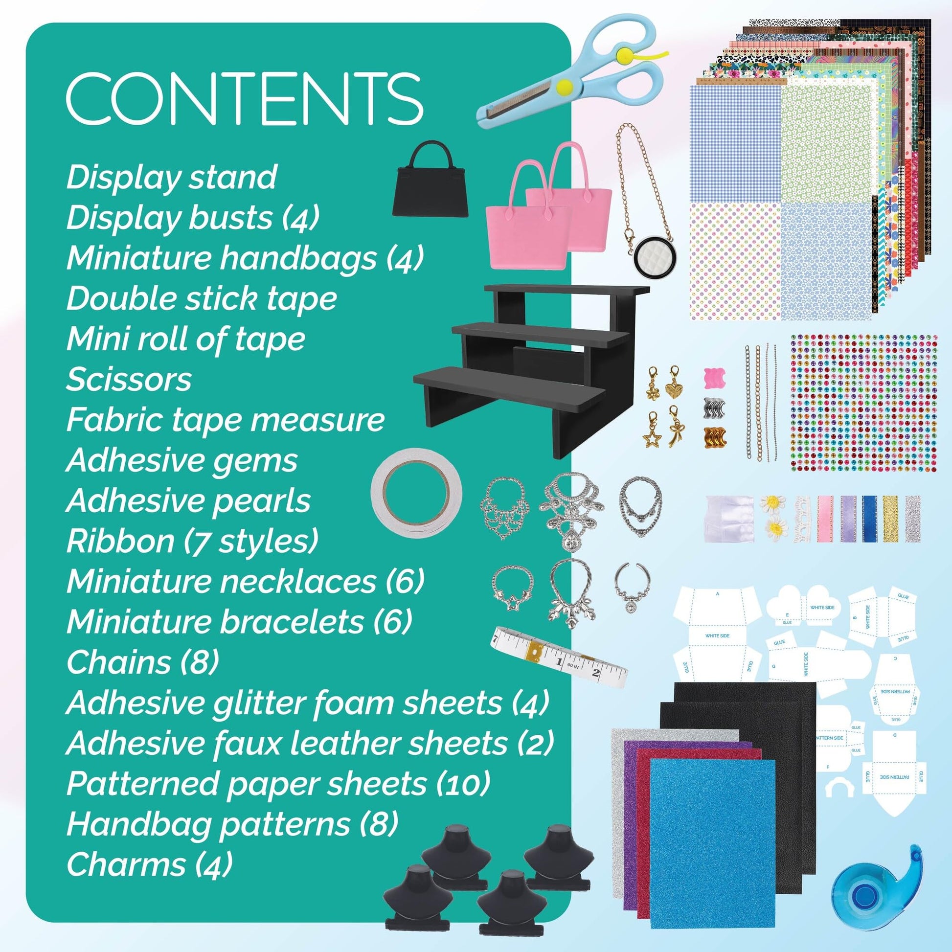 MindWare Fashion Designer Kits Ages 8+ - Run The Runway DIY Craft Kit for Girls - Creative Learning Activity for Kids - Design Bags & Jewelry