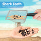4E's Novelty 2X Shark Tooth Sifter for Beach with 2X Small Mesh Beach Bag for Shell Collecting, Metal Sand Scoop for Picking Up Shells - Beach Toys