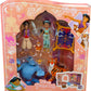 Mattel Disney Princess Toys, Jasmine Classic Storybook Set with 6 Characters Including Jasmine, Aladdin & Genie Small Dolls, Inspired by Disney's