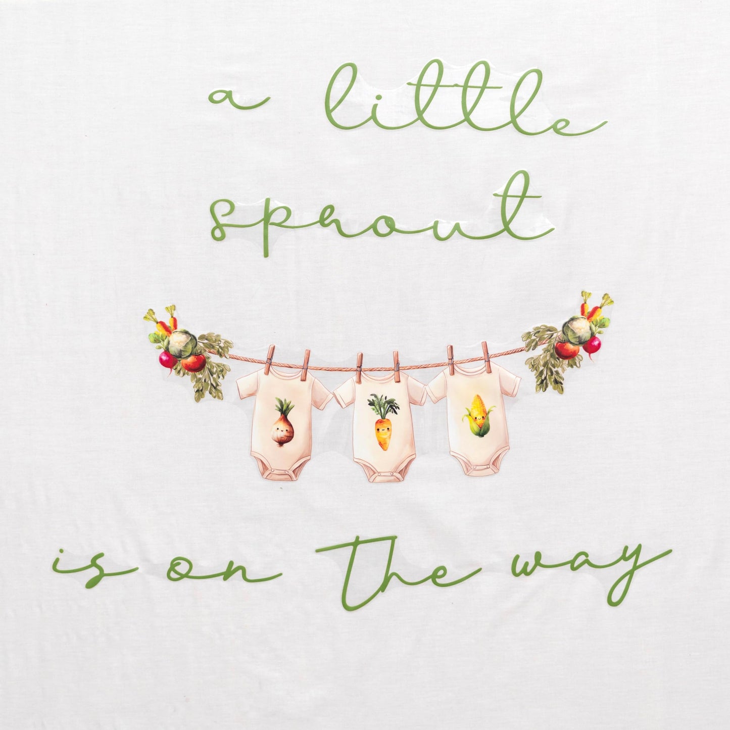 Upfirst A Little Sprout is On The Way Baby Shower Decal - Locally Grown Fruit Theme Baby Shower Supplies Sticker,Vegetables Sign Balloon Arch Decor