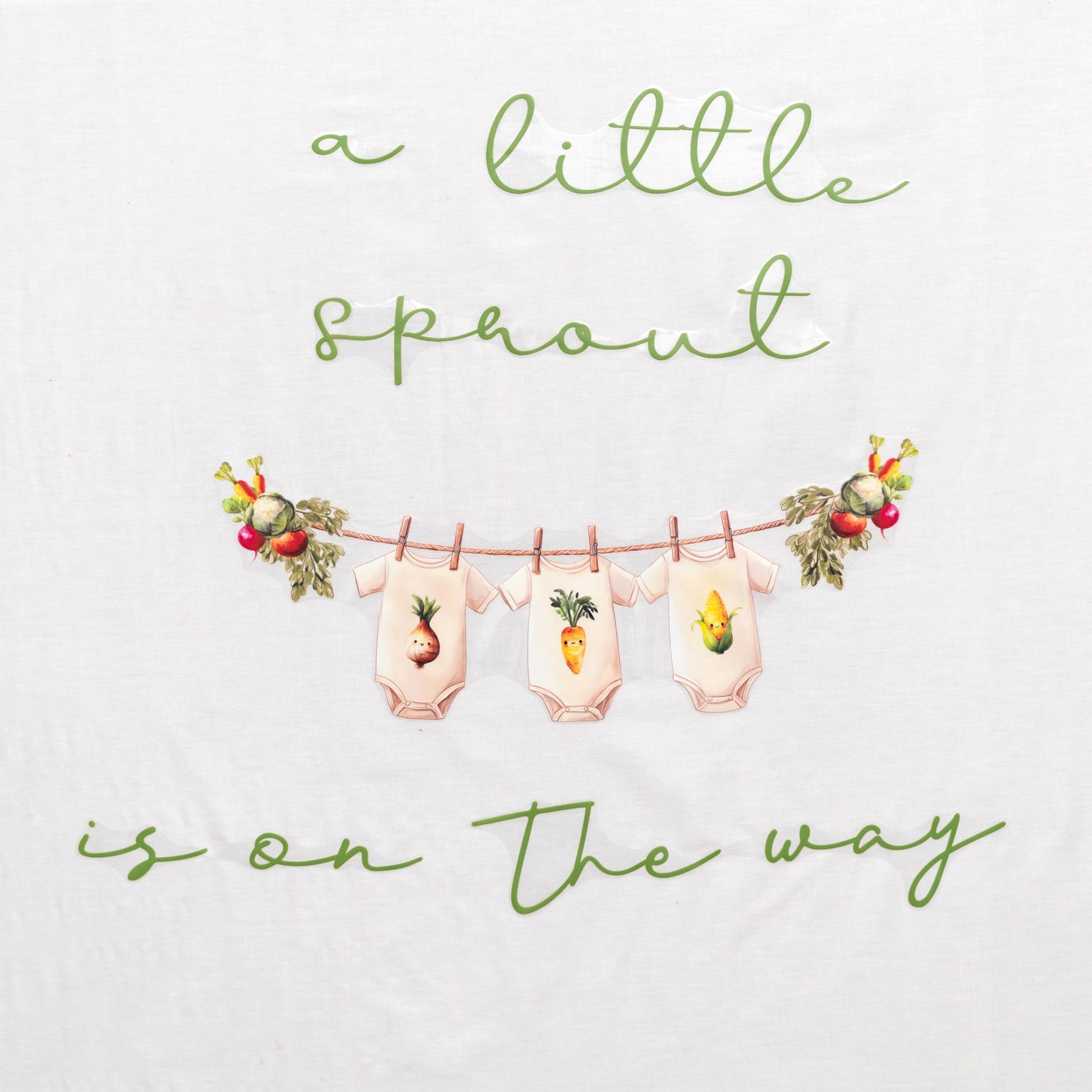 Upfirst A Little Sprout is On The Way Baby Shower Decal - Locally Grown Fruit Theme Baby Shower Supplies Sticker,Vegetables Sign Balloon Arch Decor