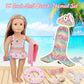 11 Pieces 18 Inch American Doll Bathing Suit Swimsuit with Accessories, Fashion 18 inch Doll Summer Outfits Including Mermaid Outfits,Swimming