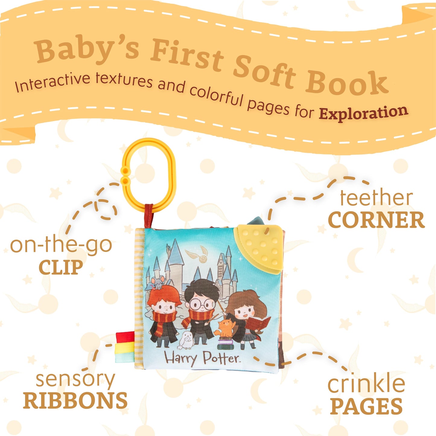 Kids Preferred Harry Potter Soft Book with Toy, Teether, and Crinkle, 5 Inches