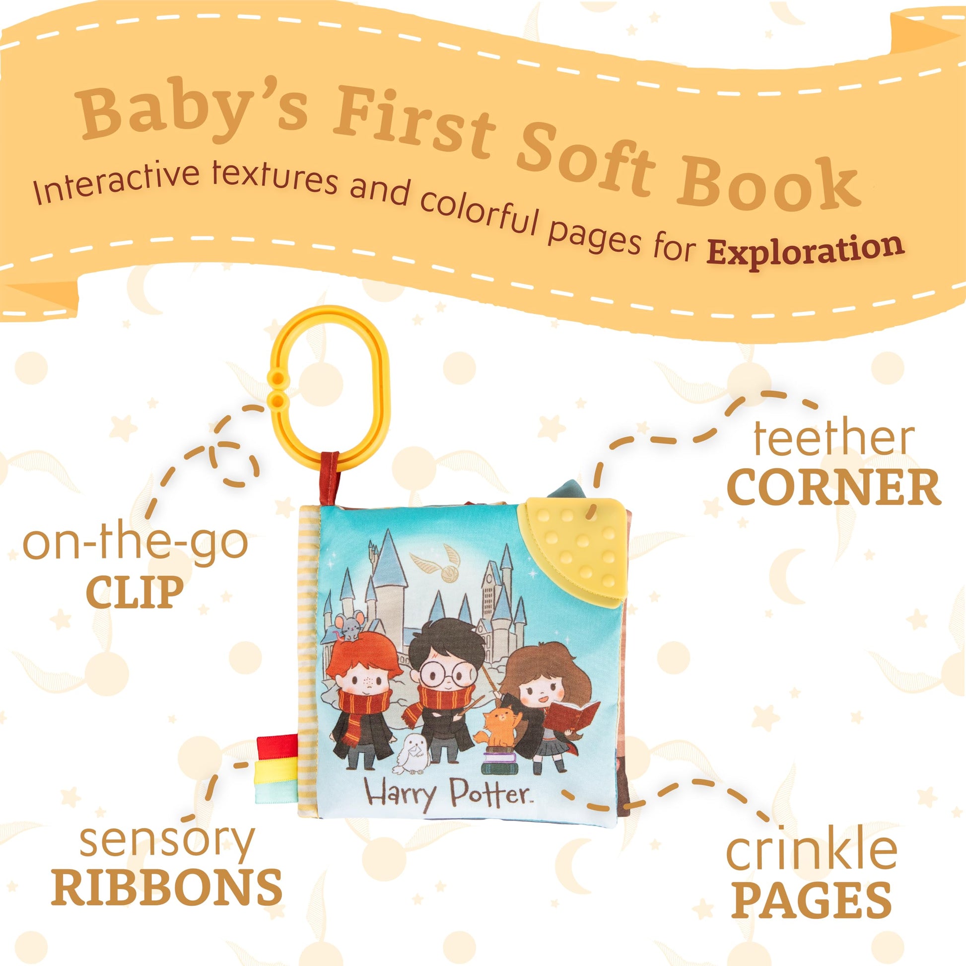 Kids Preferred Harry Potter Soft Book with Toy, Teether, and Crinkle, 5 Inches