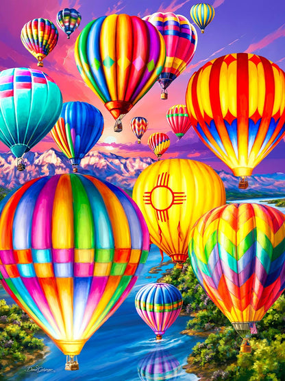 Springbok Magical Flight 1000 Piece Puzzle for Adults - Brilliant Hot Air Baloons