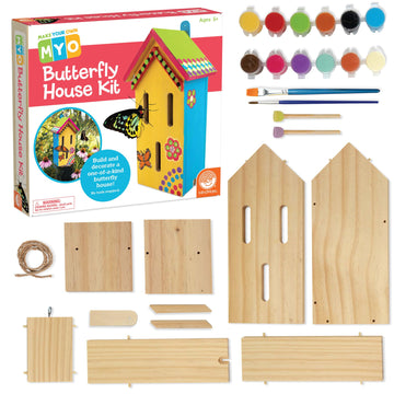 MindWare Make Your Own Butterfly House Kit - Butterfly Craft Kit for Kids Age 5 and Up