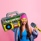 Cagemoga 20 Packs Inflatable Radio Boombox Inflatable Mobile Phone Inflatable Microphone 16 Inch Gold Foil Chain Balloons for 80s 90s Rappers Hip Hop