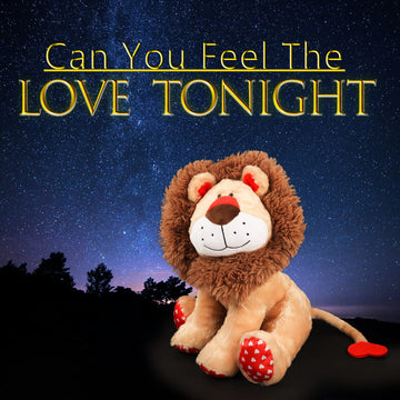 WEIGEDU Love Lion Stuffed Animal, King Lion Plush Toy with Mane Heart Shape Tail for Boy Girls Kids Baby Couple Lover Birthday Bedtime Gift, 13.8“