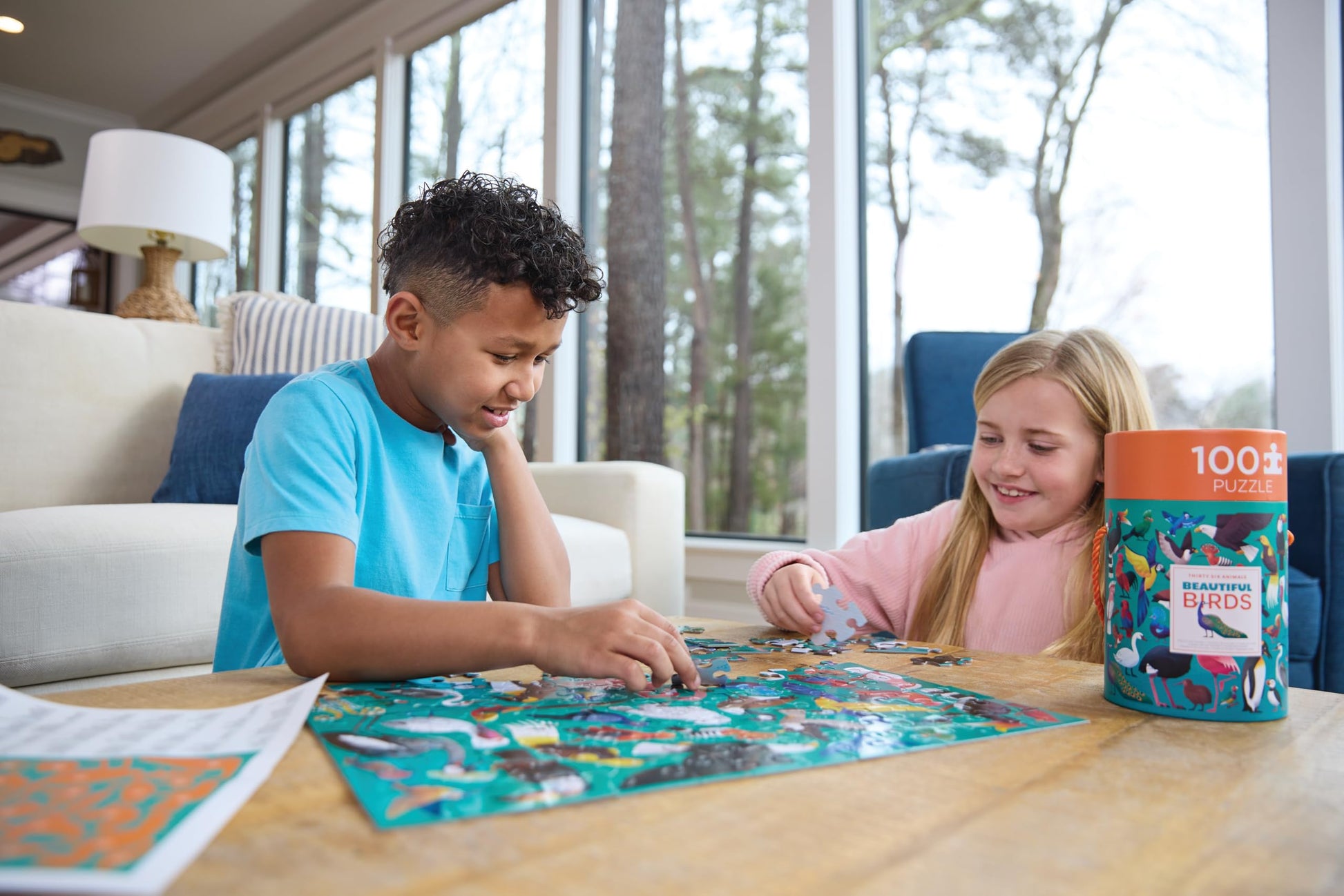 Crocodile Creek 100-Piece Jigsaw Puzzle for Kids Ages 5 and Up - Fun and Educational Table or Floor Puzzles - Heavy-Duty Box for Storage - Bunny - 15"