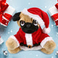 DolliBu Santa Pug Dog Stuffed Animal Plush Toy - Super Soft Dog Plush Dress Up with Red Santa Claus Outfit, Perfect Holiday 10 Inches