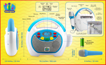 eKids Mother Goose Club Karaoke Machine for Kids with Microphone and Built-in Nursery Rhymes