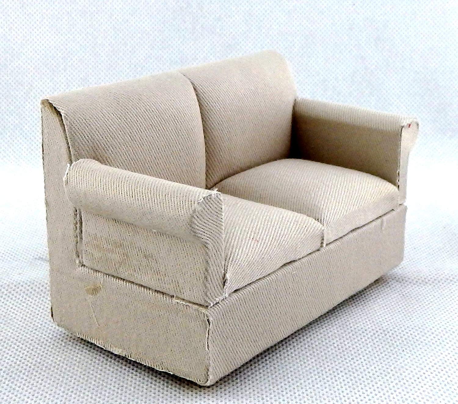 Melody Jane Dolls Houses Hessian Classic Modern Sofa Miniature Living Room Furniture 1:12
