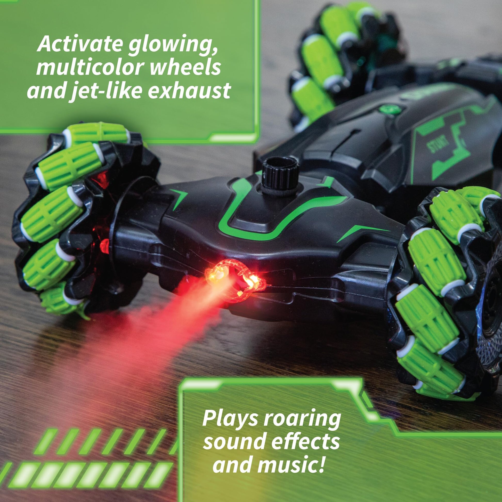 MindWare Hyper Stunt Drifter Remote Control Car - 360° Rotating 4WD RC Car for 8 Year Olds and Up