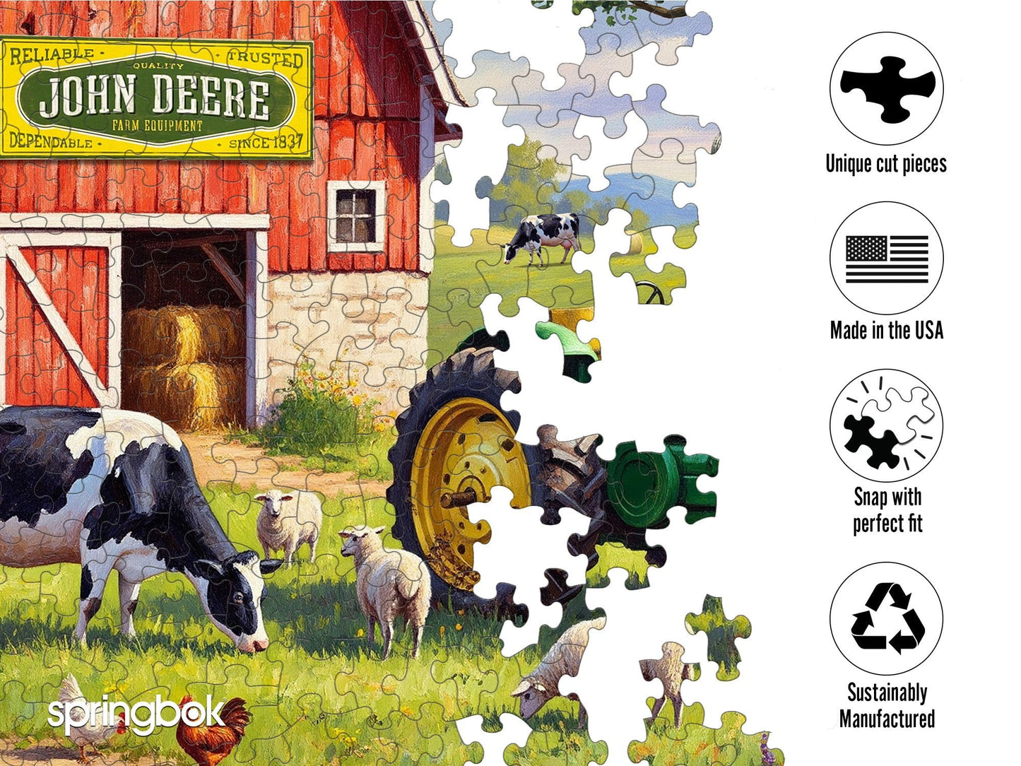 Springbok John Deere Country Morning 500 Piece Jigsaw Puzzle for Adults