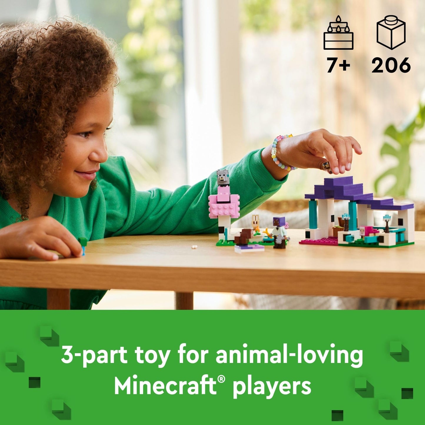 LEGO Minecraft The Animal Sanctuary Building Set, Gaming Toy for Girls and Boys Ages 7 and Up, Gift for Gamers and Kids, Brick Model of The Plains