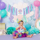 Mermaid One Year High Chair Banner - Under The Sea 1st Birthday Party Decorations, First Party Banner, Ocean Themed Highchair Garland, Under The Sea