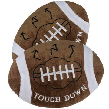 GiftExpress 2 Pack Football Plush Pillows - 12" Soft Fluffy Cotton Stuffed Football Shaped Throw Cushion Decor - Cuddly Game Day Sports Gifts for Kids