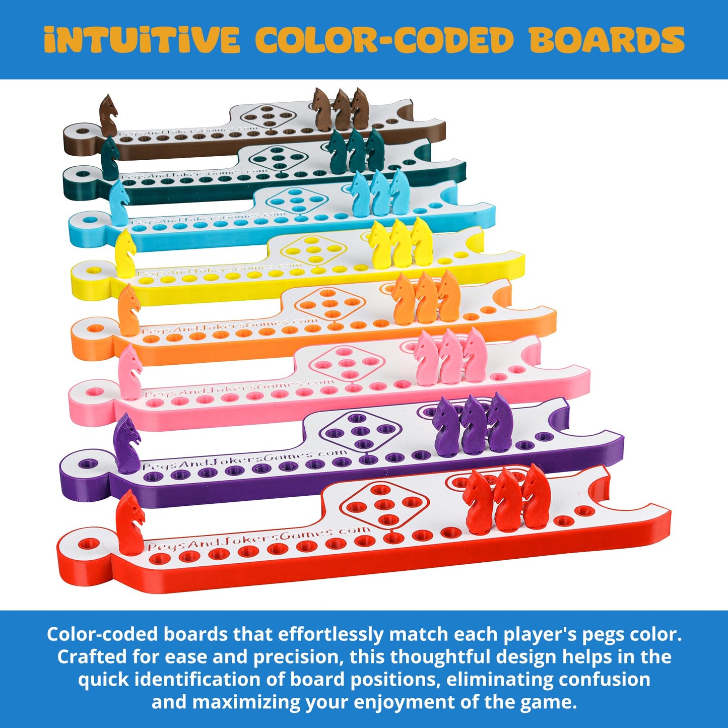 GAMES BY 3D Pegs and Jokers Board Game - Strategic, Fun, Engaging, and Portable - Play with Family and Friends - Easy to Learn - Travel-Friendly