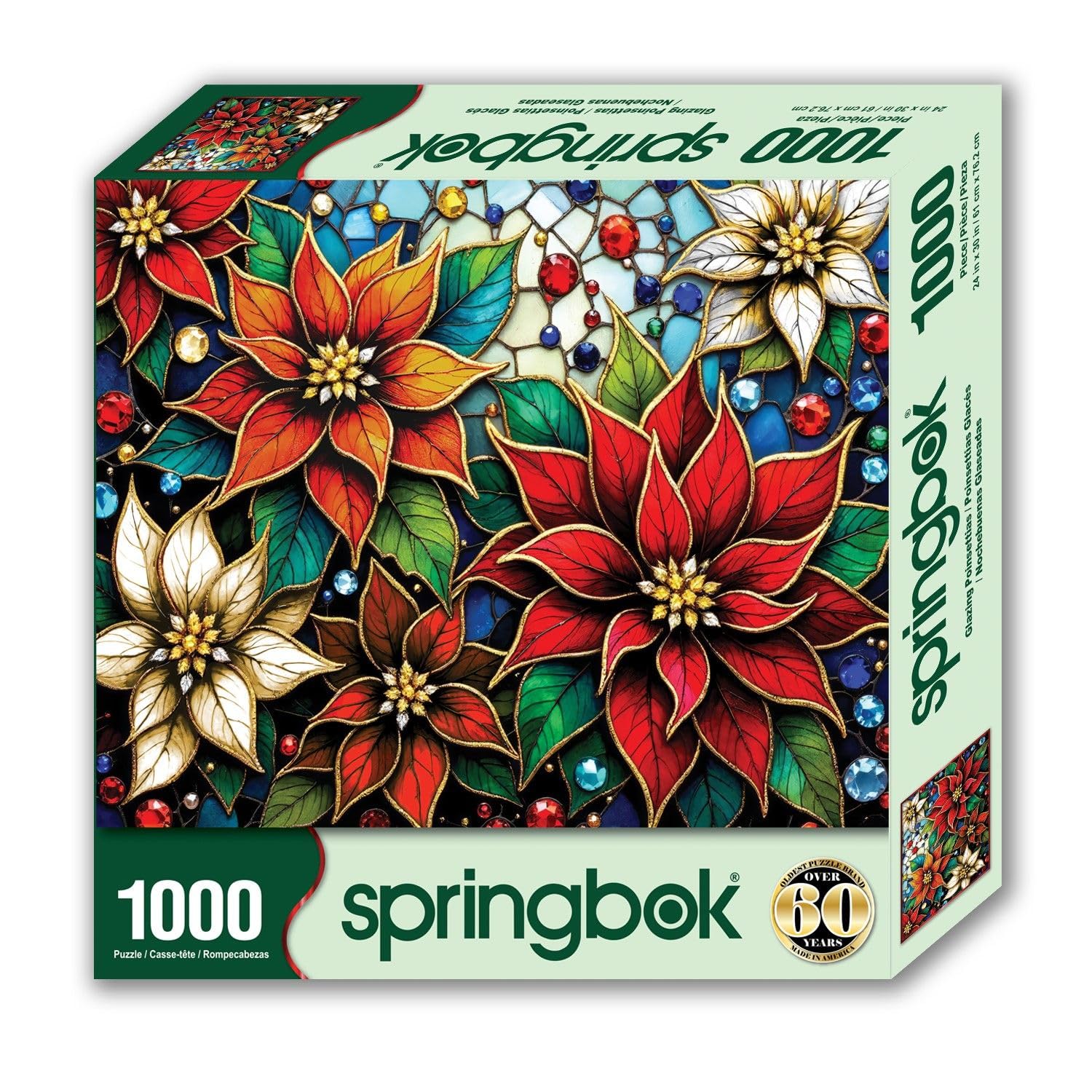 Springbok Glazing Poinsettias 1000 Piece Jigsaw Puzzle for Adults