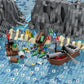 LANMANUO 221 PCS Money Bank Building Block, Pirate Ships Maps Treasure Chest City 100 Dollar Jewel Gems Diamonds Gold Bar Coins Bricks Pieces