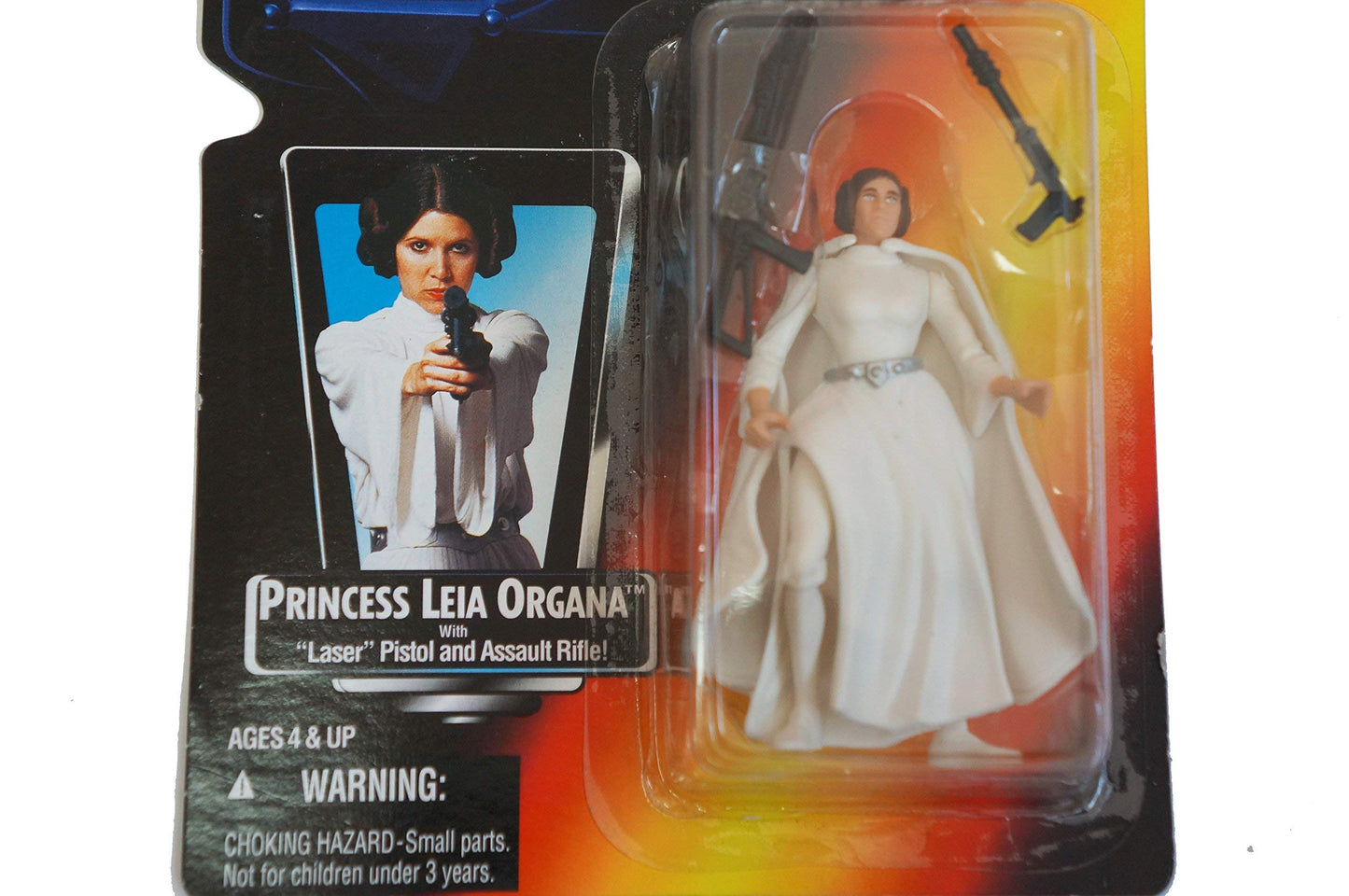Star Wars Year 1995 The Power of the Force 4 Inch Tall Action Figure - Princess LEIA ORGANA with "Laser" Pistol and Assault Rifle