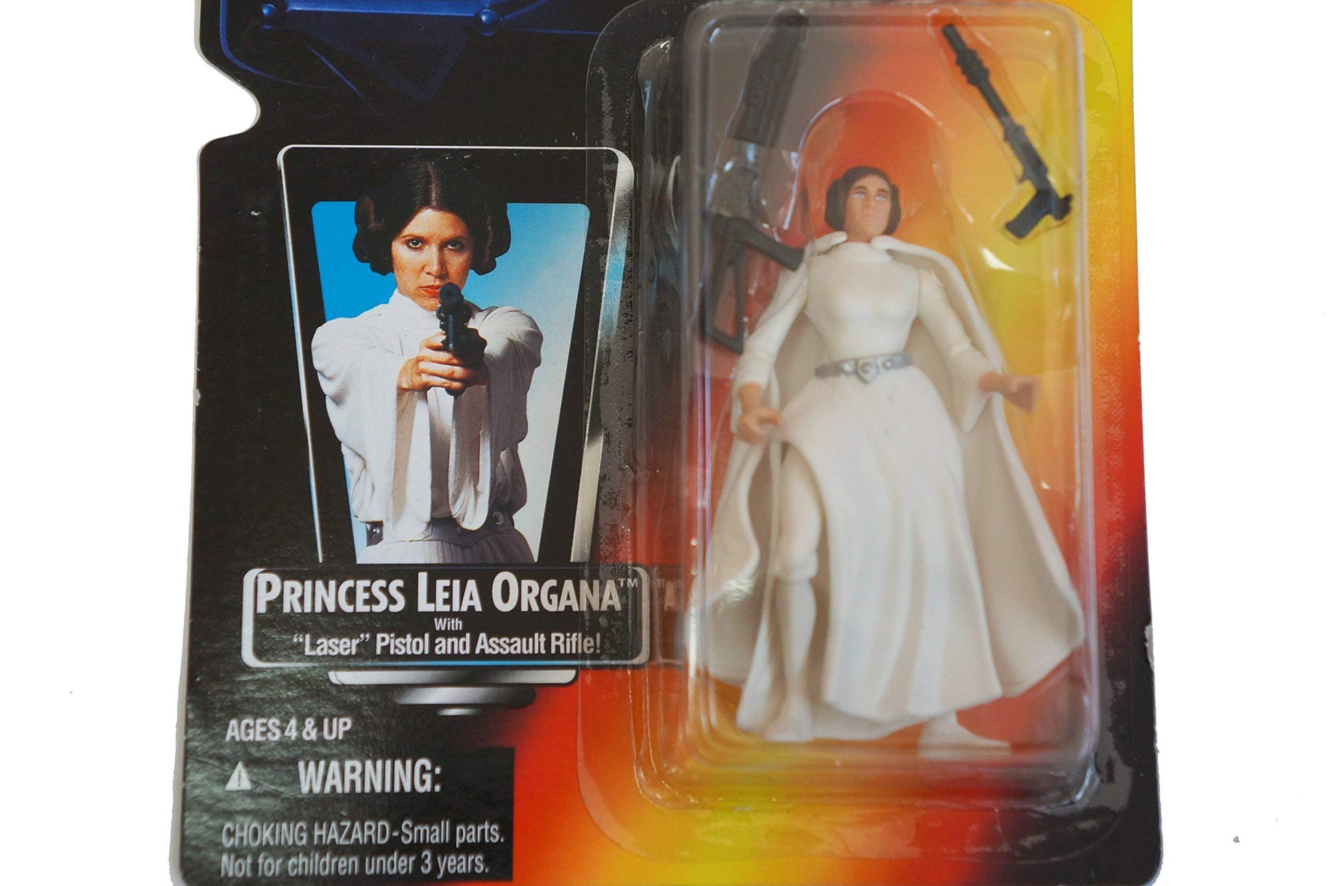 Star Wars Year 1995 The Power of the Force 4 Inch Tall Action Figure - Princess LEIA ORGANA with "Laser" Pistol and Assault Rifle