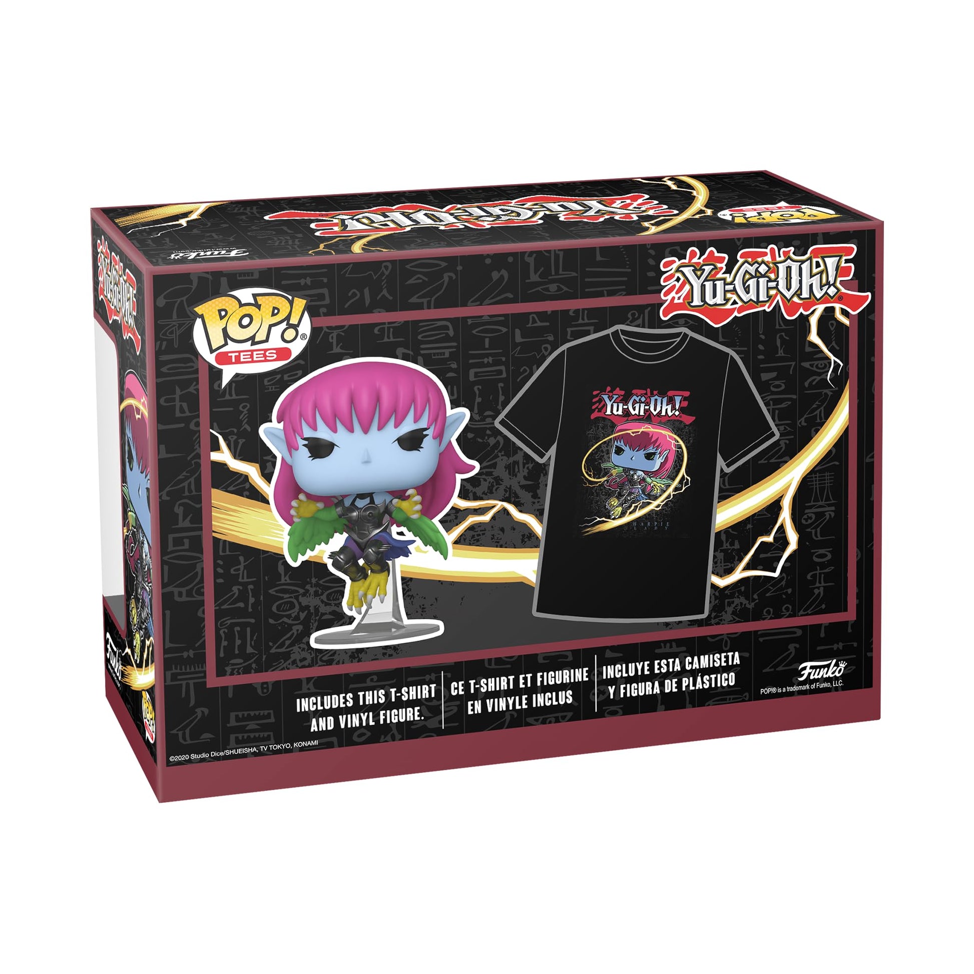 Funko Pop! &Tee: YuGiOh - Cyber Harpie Lady - Large - (L) - T-Shirt - Clothes with Collectable Vinyl Minifigure - Gift Idea - Toys and Short Sleeve
